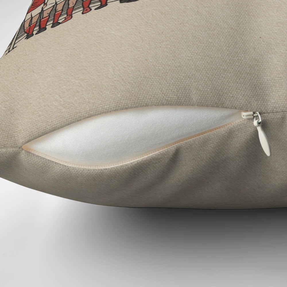 Vintage-style AFC History Paper Pillow with no border, featuring the Arsenal FC crest and colors