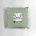 Vintage Airstream travel trailer pillow with riveted exterior design