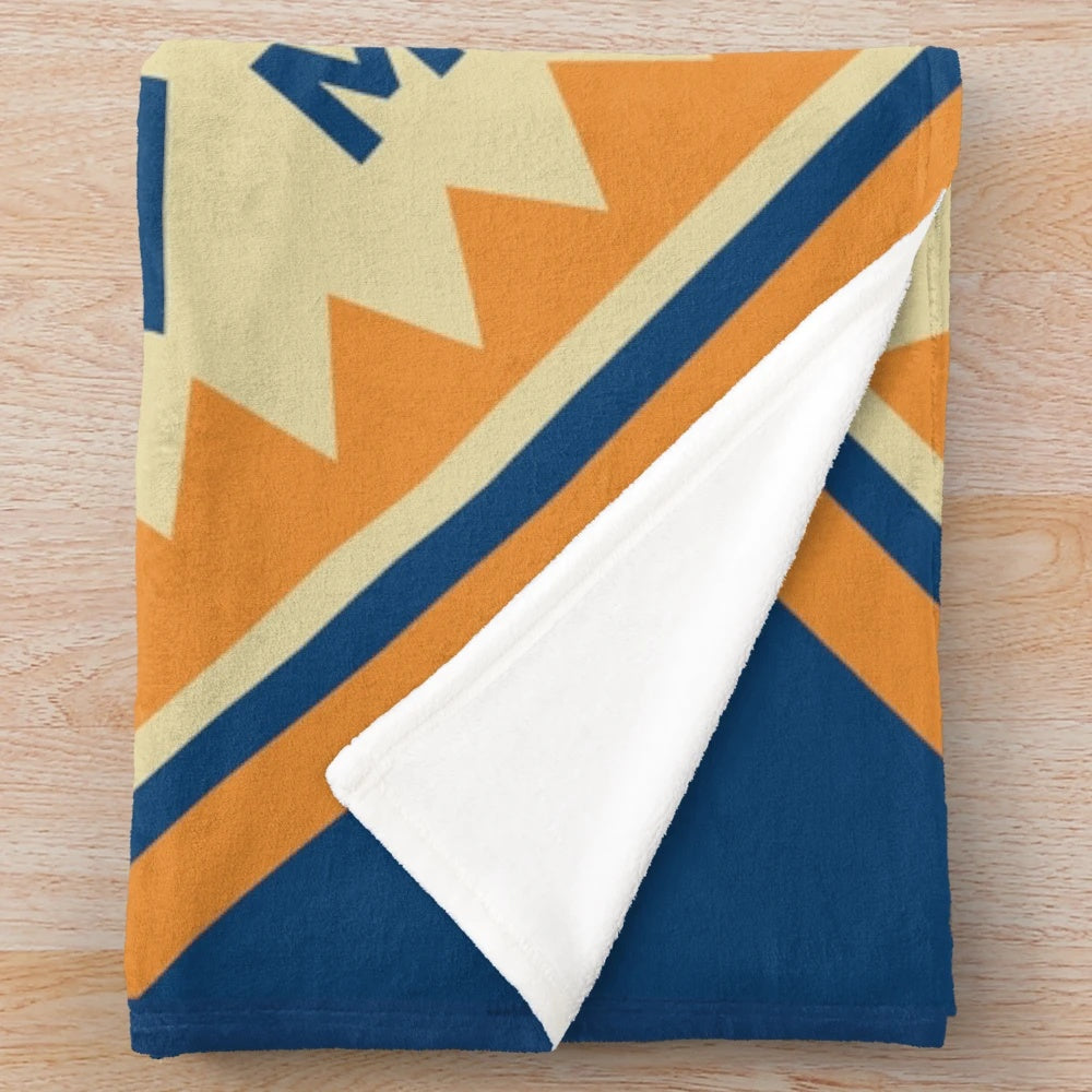 Allis Chalmers retro logo plush blanket with vintage tractor design