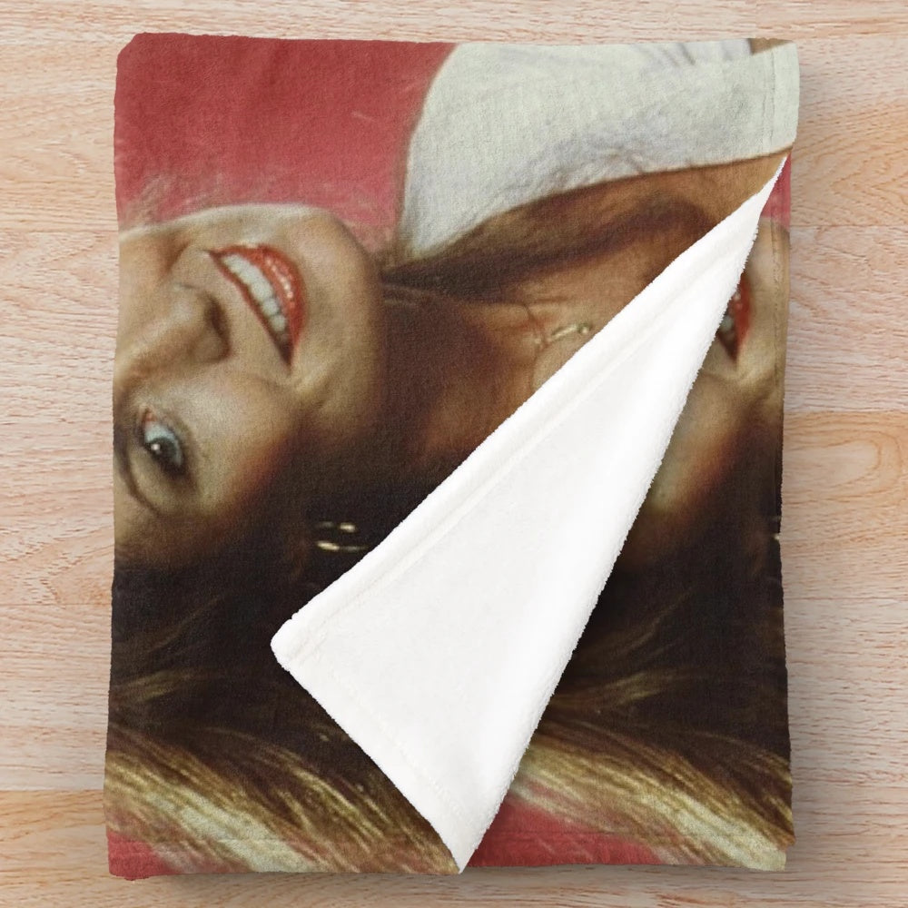 Vintage Catherine Bach Signed Plush Blanket