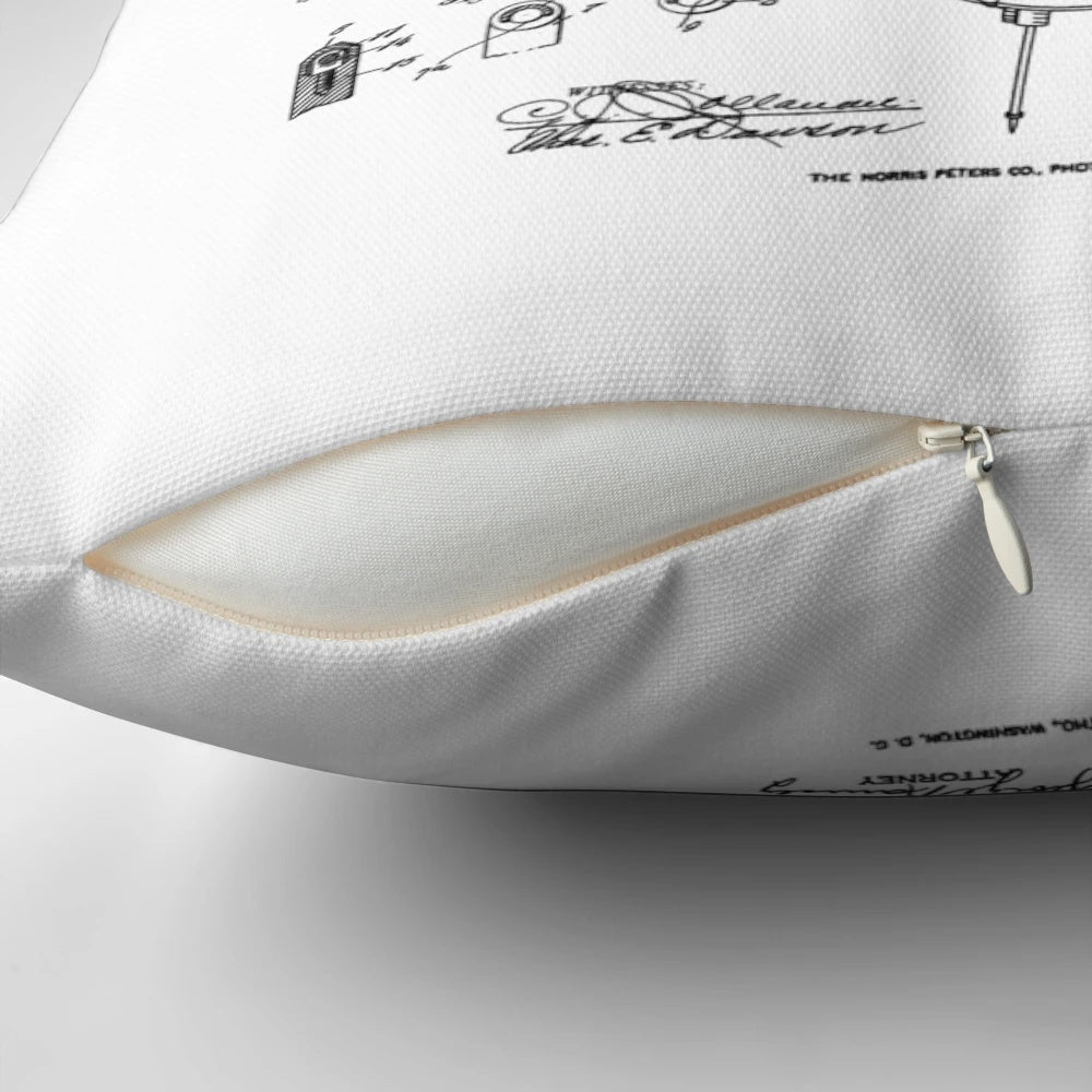 Vintage cello cellist drawing print on a decorative throw pillow