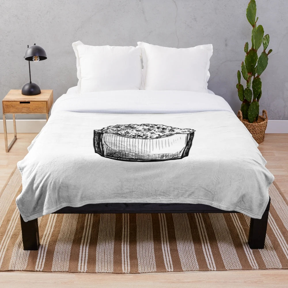 Vintage-style hand-drawn cinema lover plush blanket