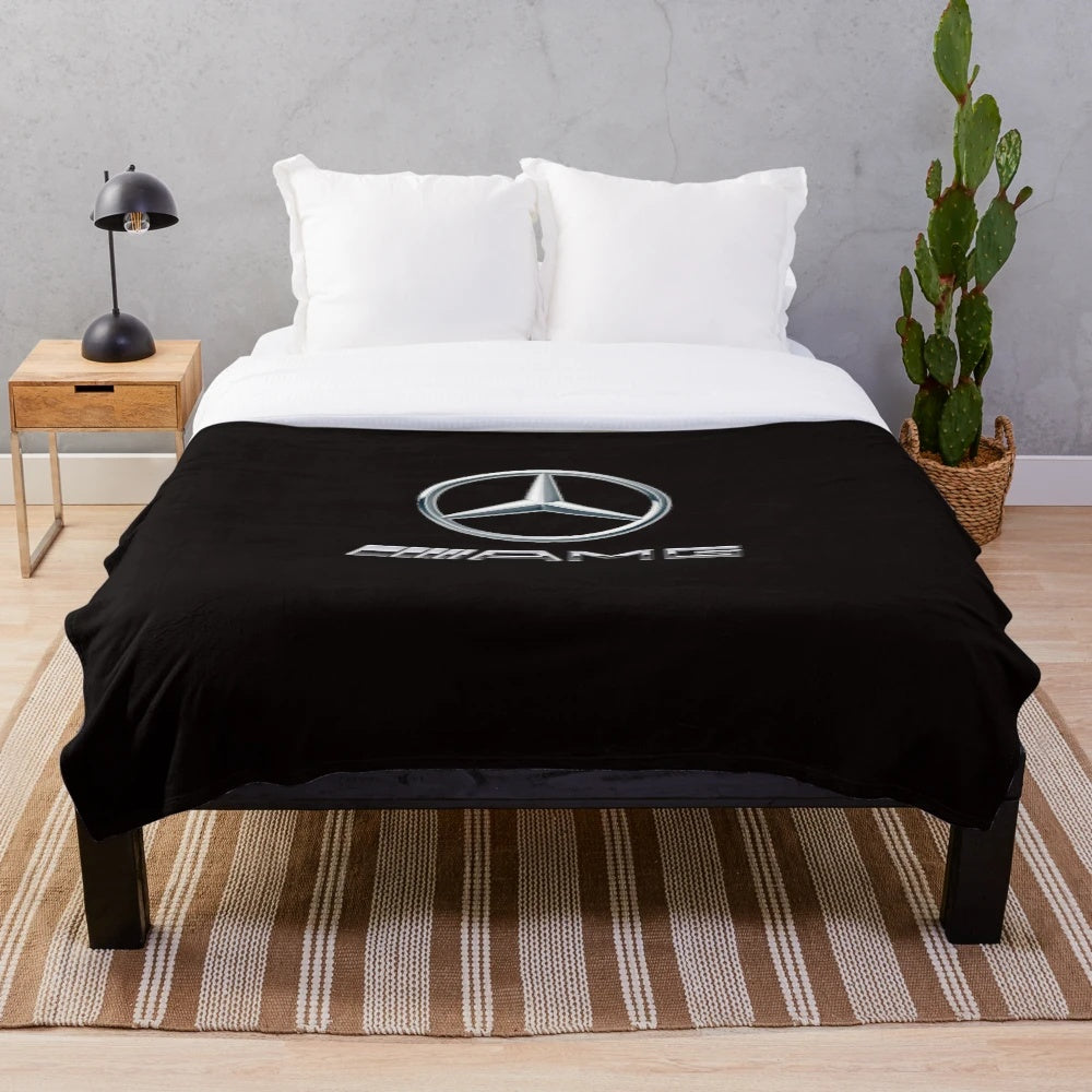 Vintage Classic Plush Blanket with Mercedez AMG Logo