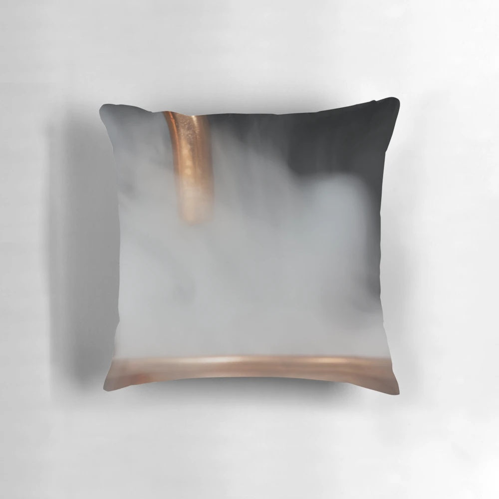 Copper pipe pillow with steam design, perfect for distillery or industrial-themed home decor