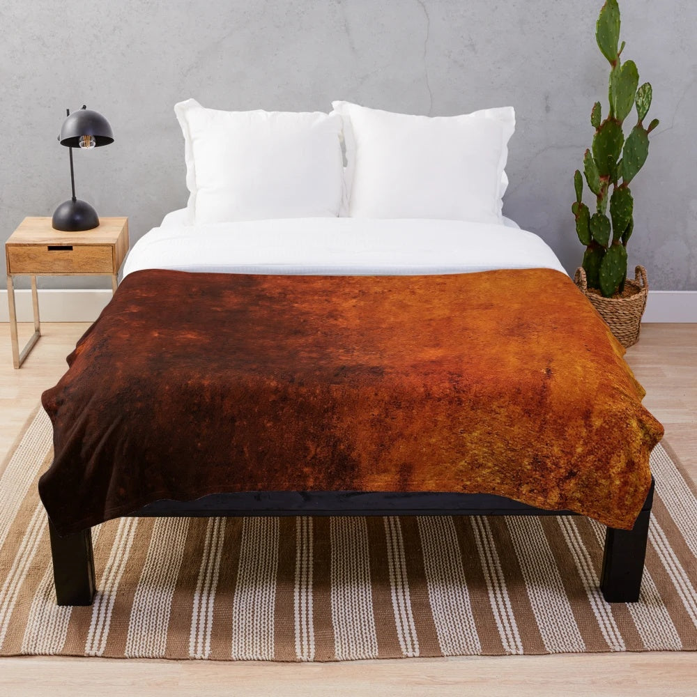 Vintage copper plate plush blanket