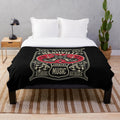 Vintage country music lover plush blanket with retro rockabilly guitars