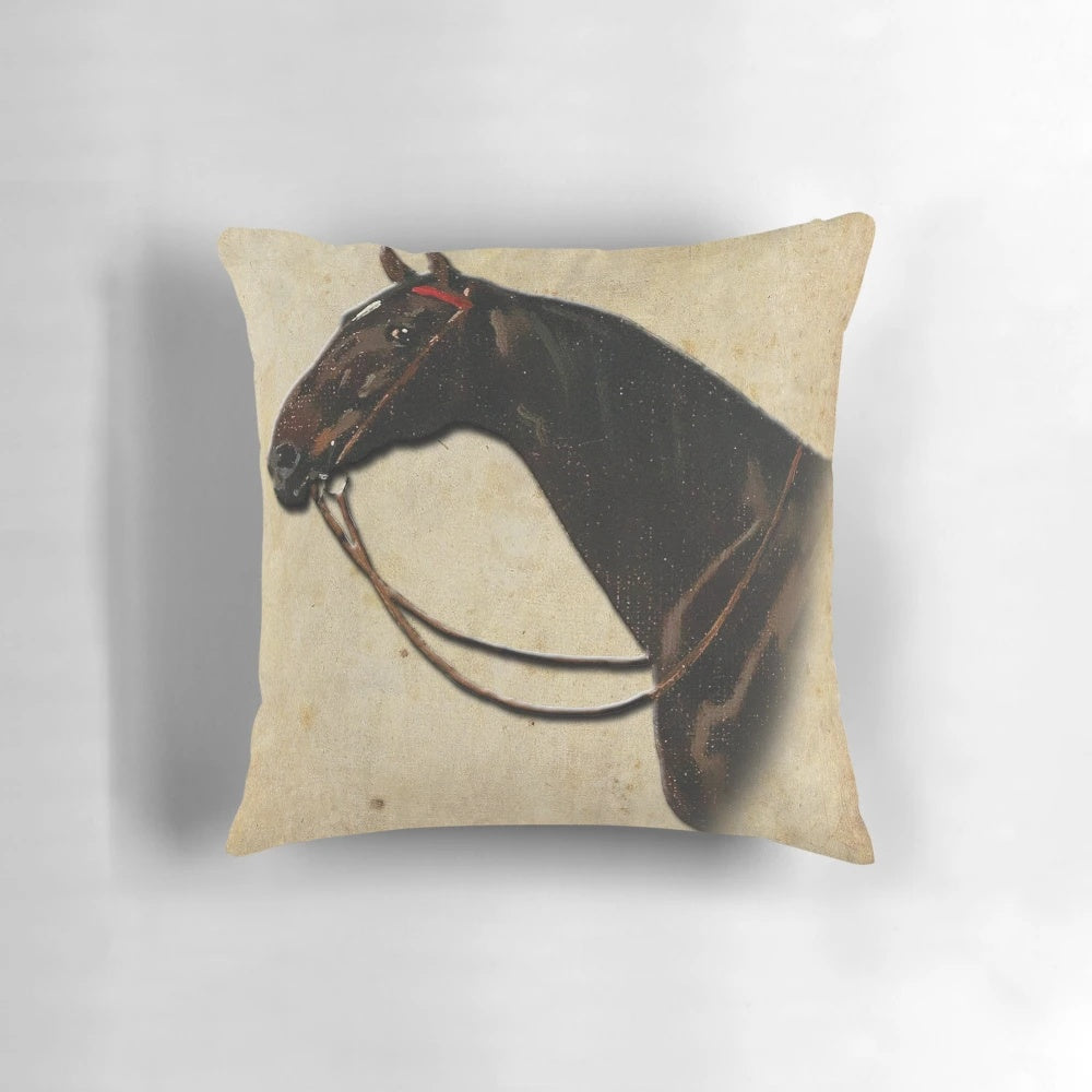 Vintage-style portrait of a horse or pony, featuring a close-up of the animal's head and mane, perfect for farmhouse or country-inspired home decor.