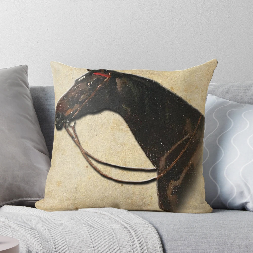 Vintage-style portrait of a horse or pony, featuring a close-up of the animal's head and mane, perfect for farmhouse or country-inspired home decor.