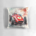 Vintage Ferrari 500 Formula One Race Car Art Printed on a Throw Pillow