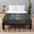 Vintage film reel inspired plush blanket with classic cinema black and white art