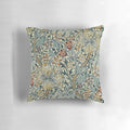 Vibrant floral design pillow with vintage William Morris-style botanical patterns
