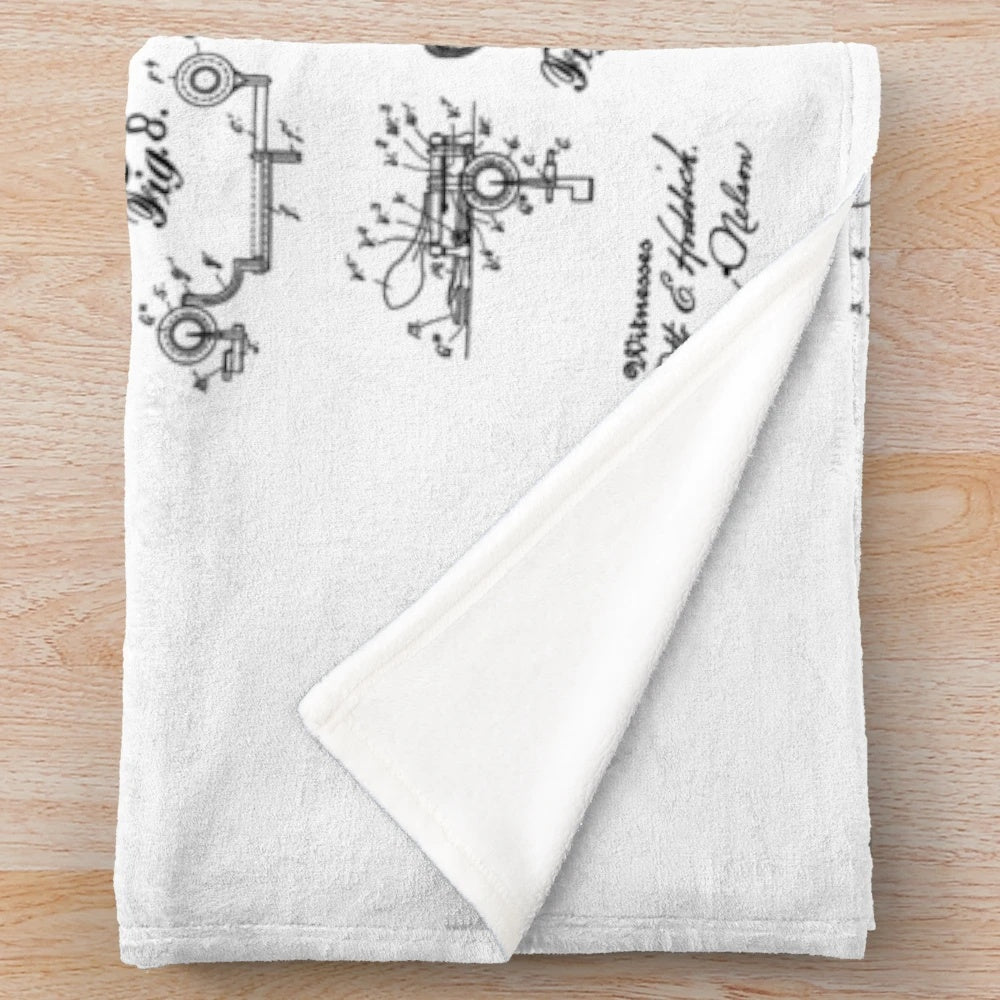 Vintage flute player art print on a plush blanket