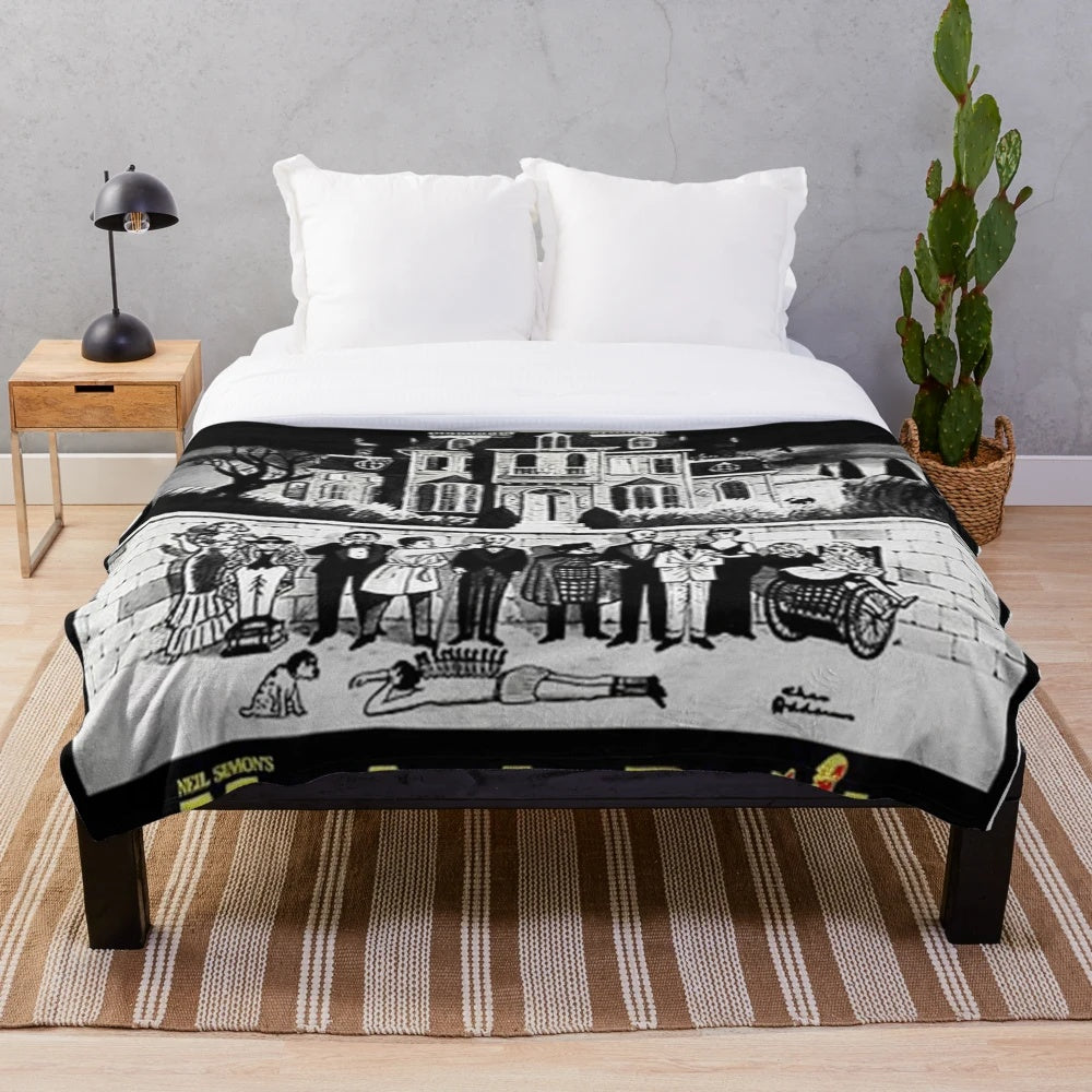 Vintage horror movie inspired plush blanket