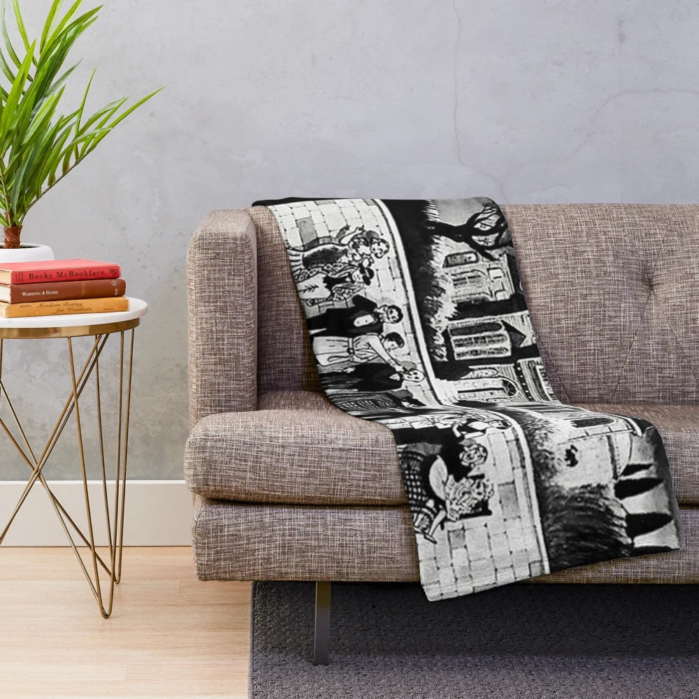 Vintage horror movie inspired plush blanket