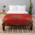 Cozy plush blanket featuring a retro illustration of a 1978 Lil' Red Express Dodge pickup truck
