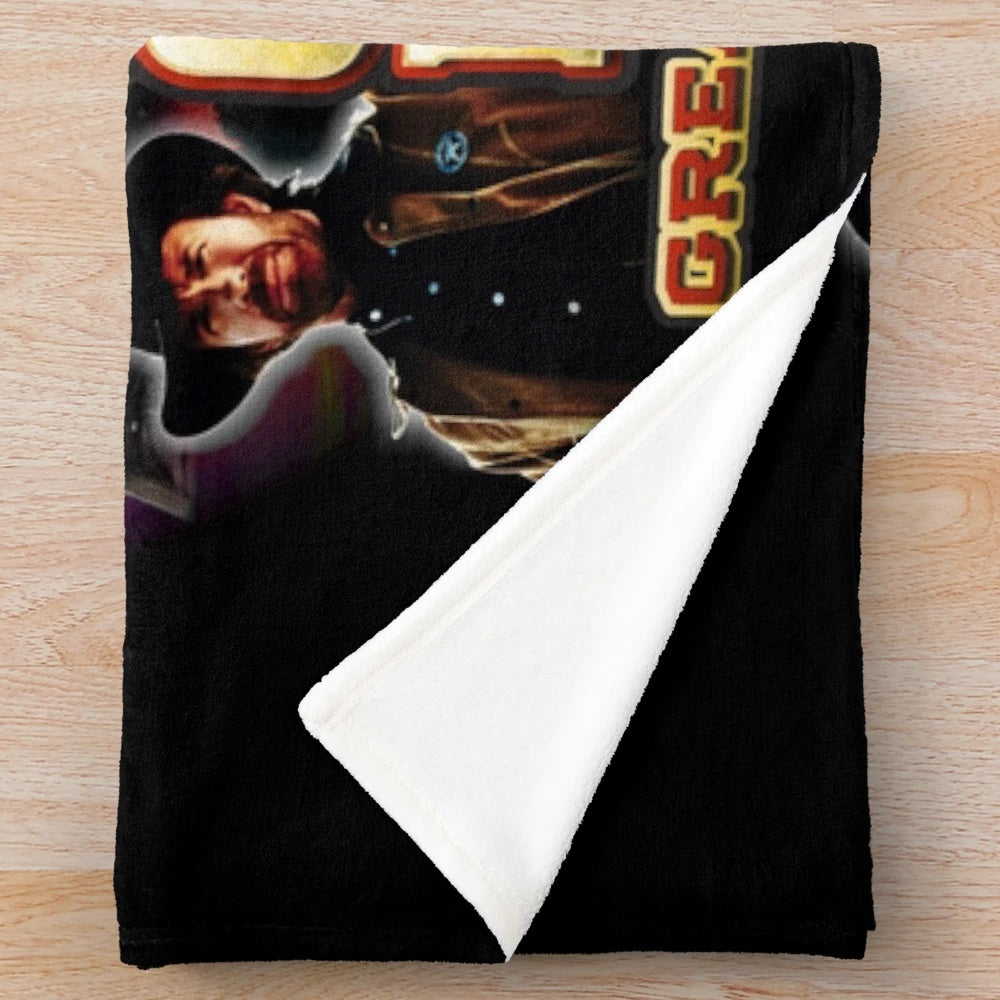 Vintage-inspired Chuck Norris plush blanket with GOAT (Greatest of All Time) design