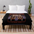 Vintage-inspired plush blanket for coffee lovers with retro 70s 80s horror and occult vibes