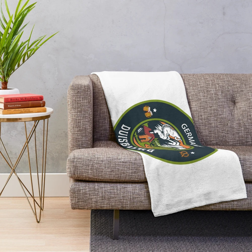 Duisburg Emblem Green Plush Blanket