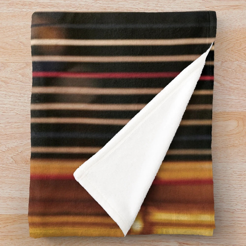 Vintage-inspired harp plush blanket for music lovers and harpists