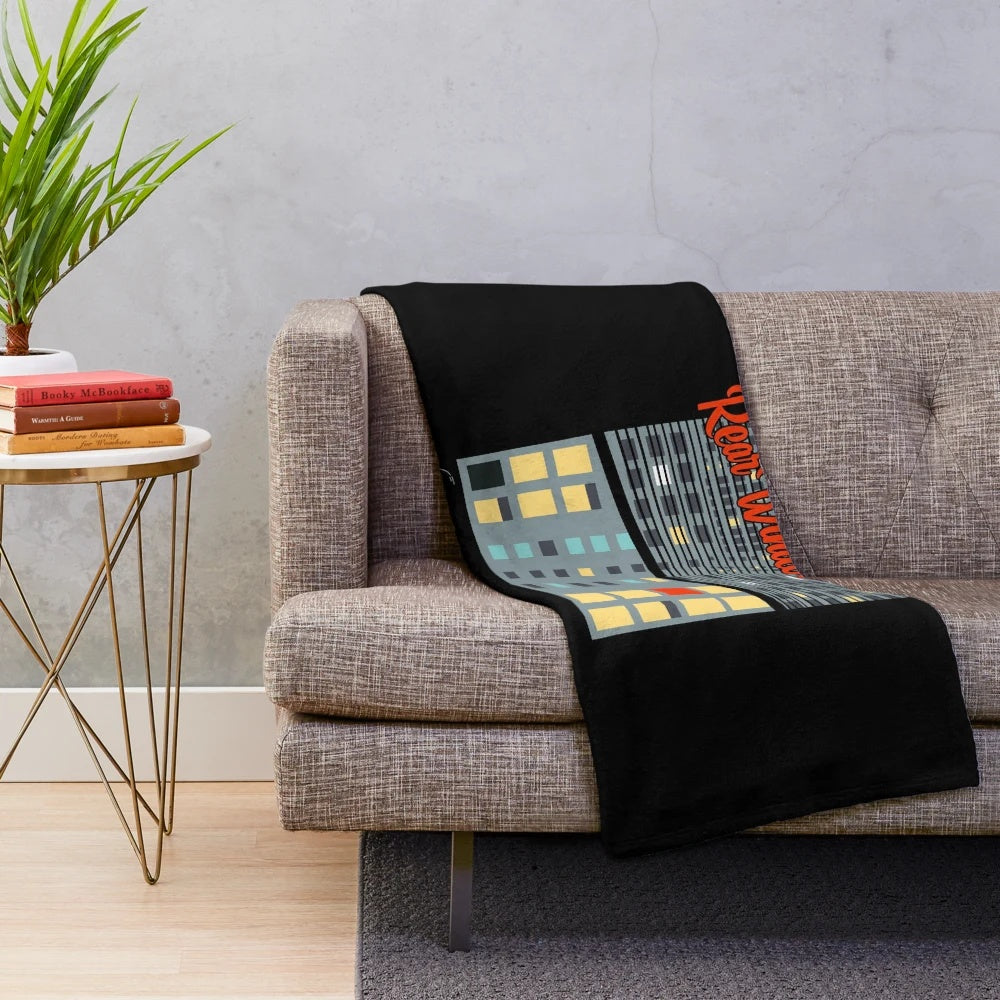 Hitchcock Rear Window Plush Blanket with classic movie artwork
