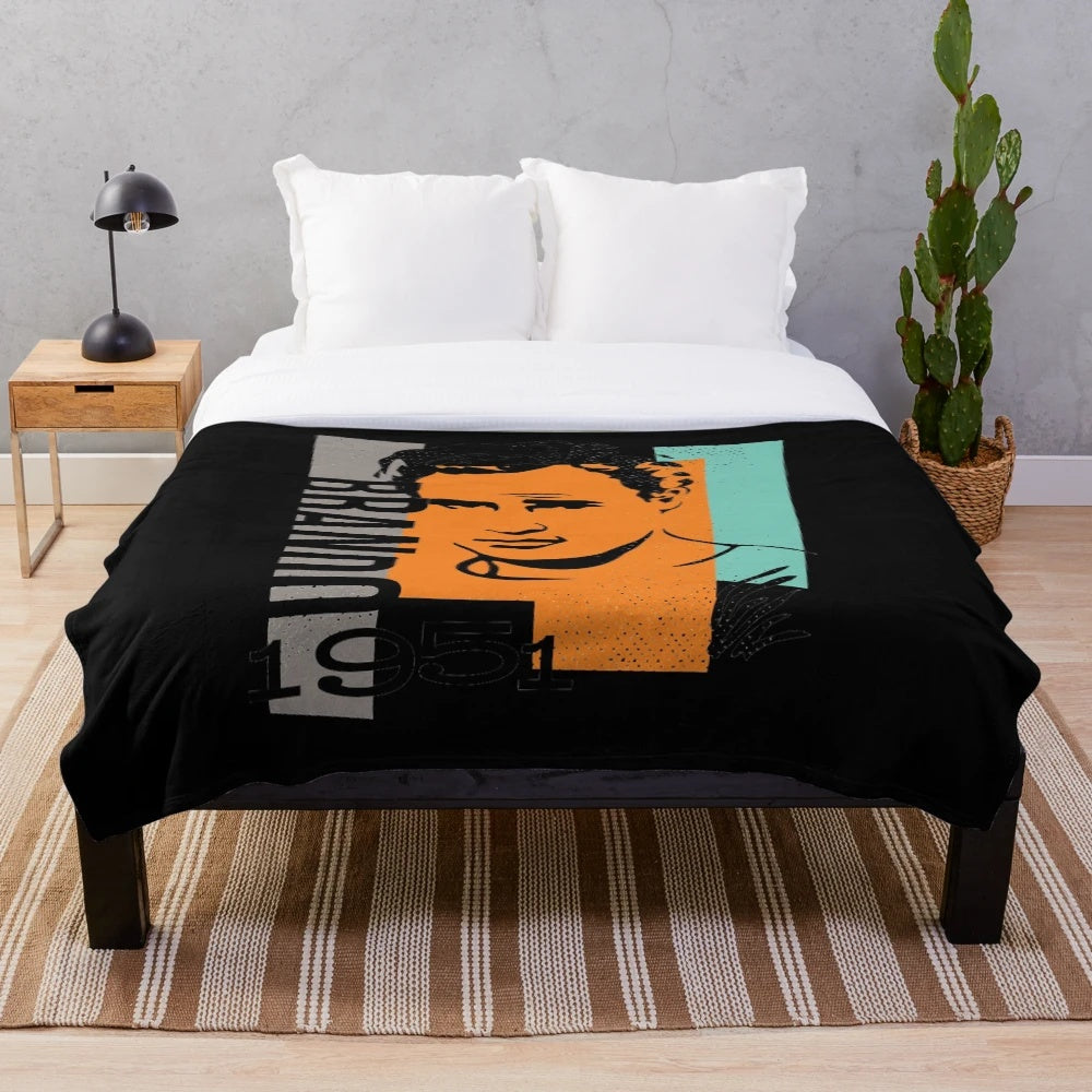 Vintage-inspired plush blanket featuring Marlon Brando's classic gangster movie character