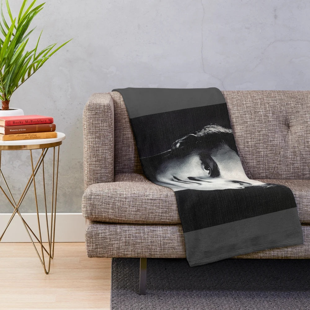 Marlon Brando portrait plush blanket featuring a vintage-inspired art design