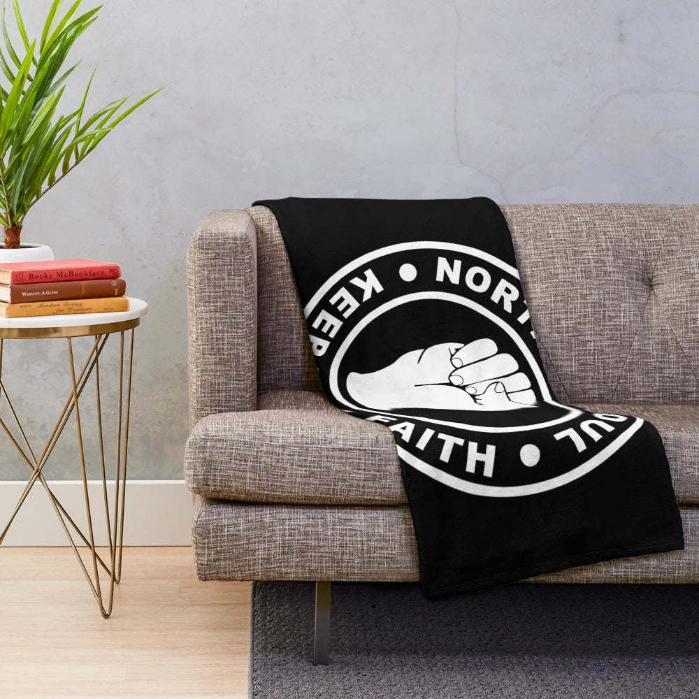 Northern Soul Plush Blanket with Vintage Vinyl Record Motif