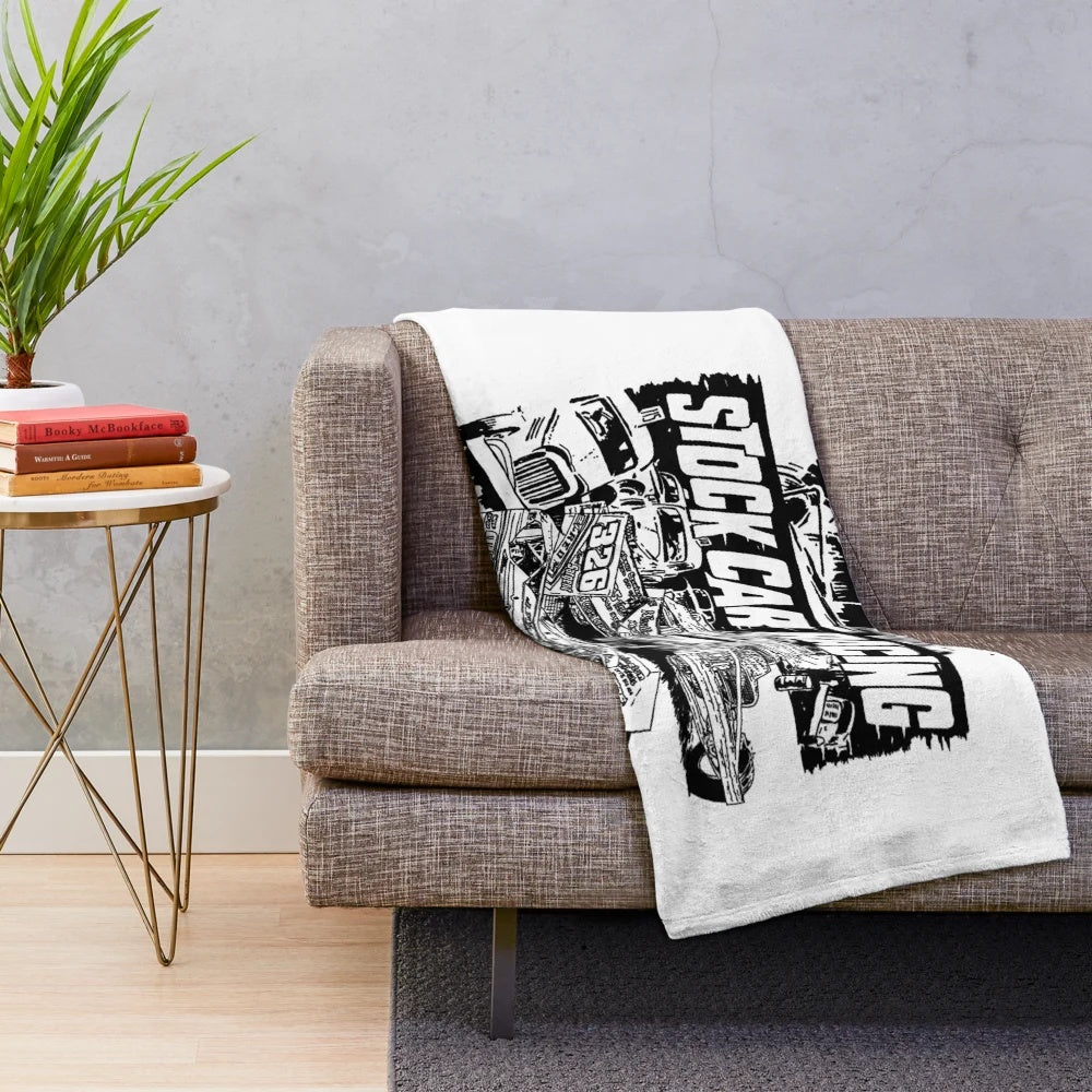 Plush blanket featuring the evolution of BriSCA F1 stock car racing, showcasing the heritage and legacy of this motorsport