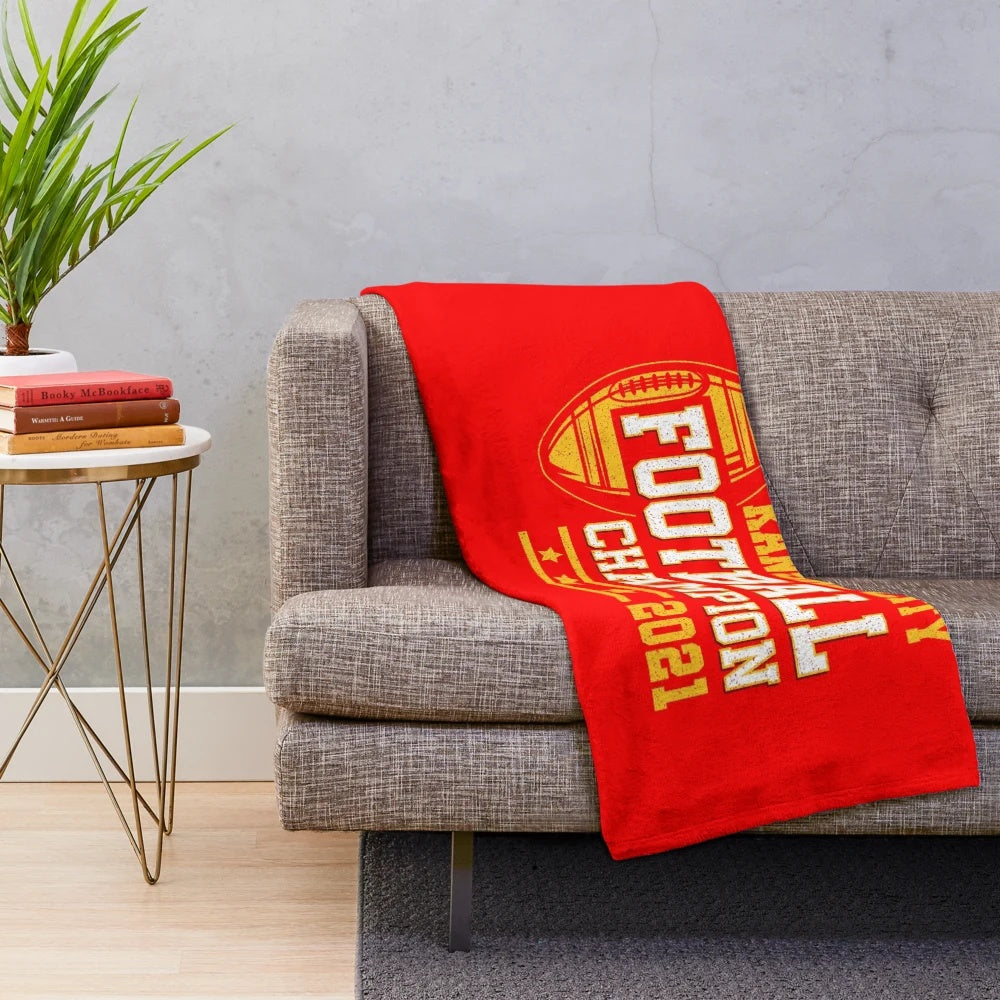 Vintage-inspired plush blanket featuring the Kansas City football team