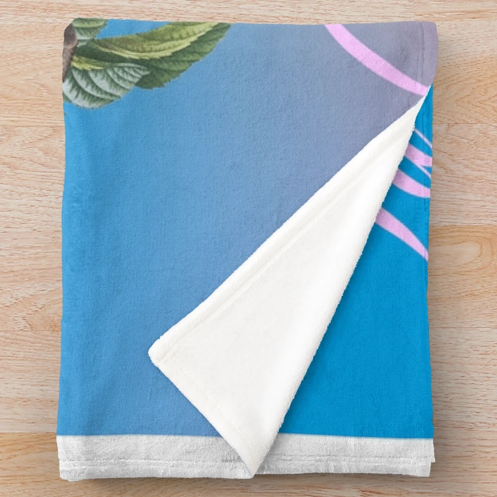 Vintage-inspired plush blanket featuring "The Flower of My Secret" design