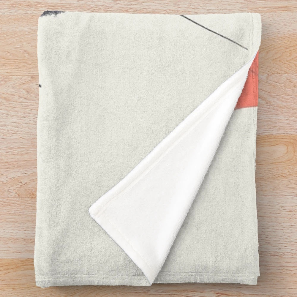 Vintage-inspired plush blanket featuring a dynamic black and white sketch of a French actor