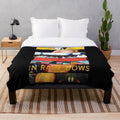 Vintage-inspired plush blanket featuring Radiohead's iconic album art and band logo