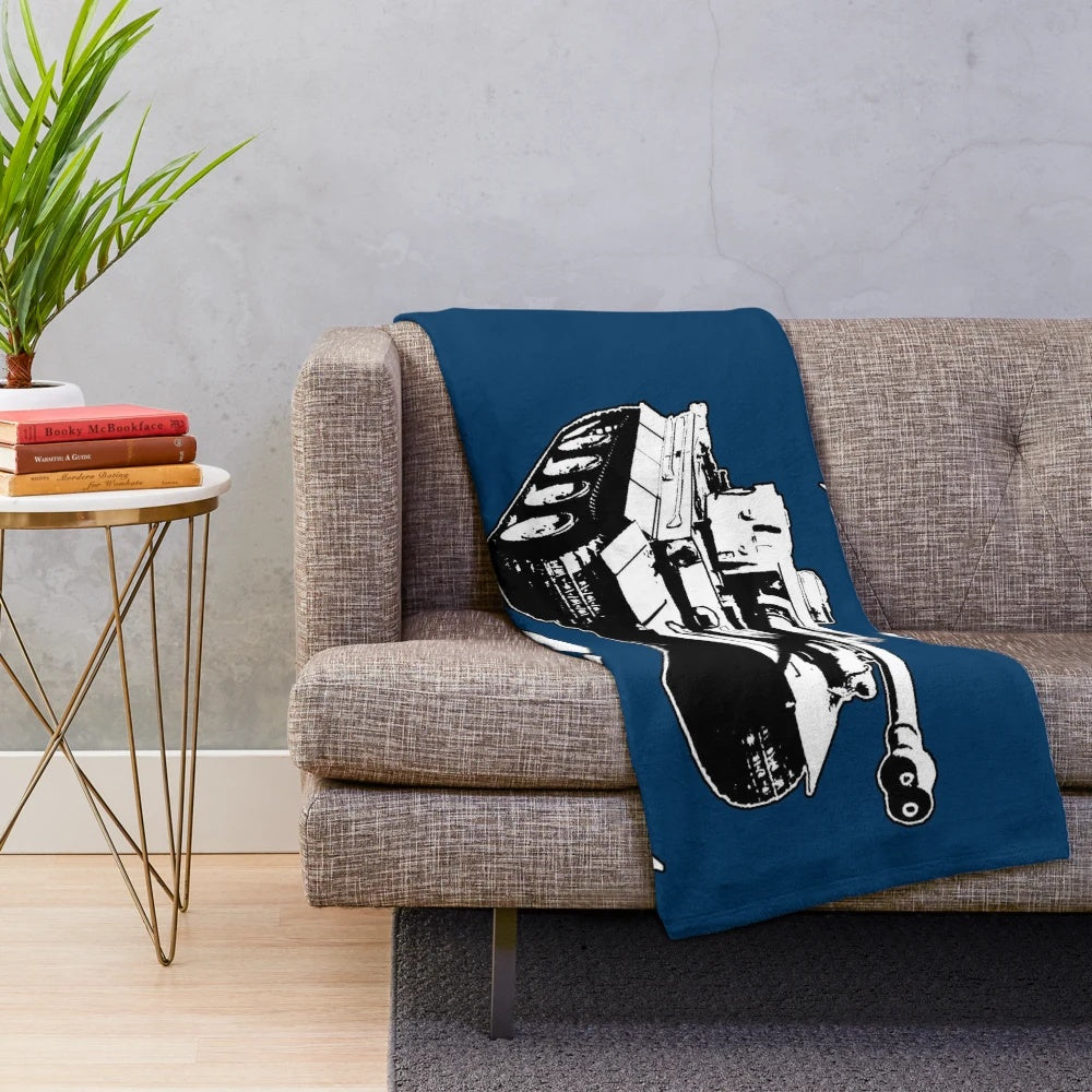 Plush blanket featuring vintage-inspired tiger tanks from World War 2 Germany