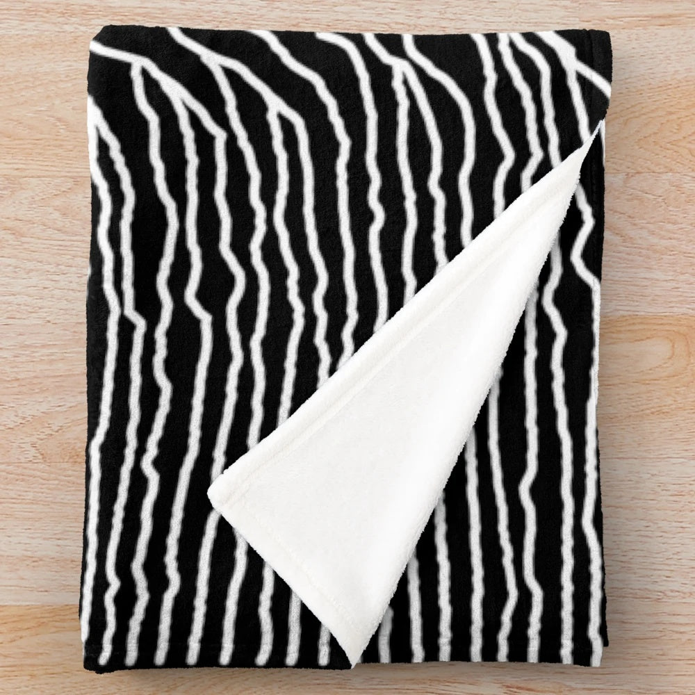 Plush blanket featuring the iconic Unknown Pleasures album cover by Joy Division