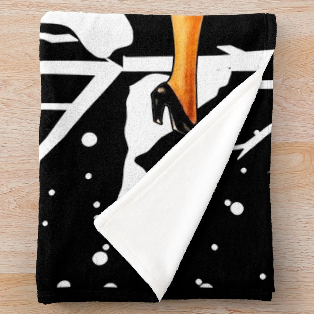 Vintage "It's a Wonderful Life" themed plush blanket with iconic movie scenes