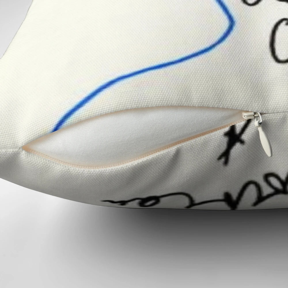 Vintage Jean Cocteau art pillow featuring a retro Paris exhibition litograph design