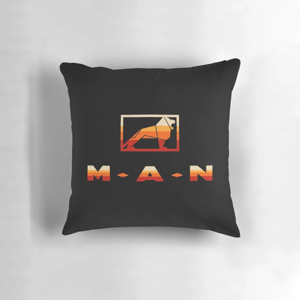 Vintage-style pillow featuring a classic Scania truck design