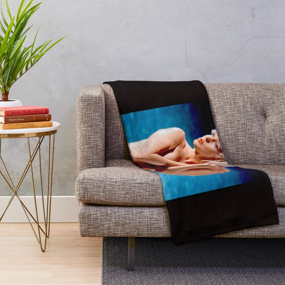 Marilyn Monroe Vintage Beach Print Plush Blanket