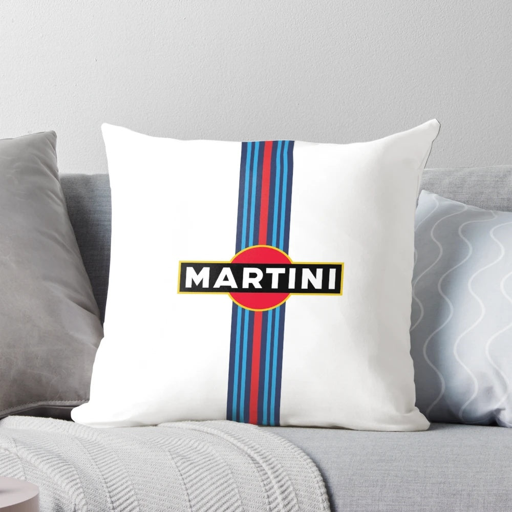 Vintage Martini Racing Pillow - Retro Motorsports Decor
