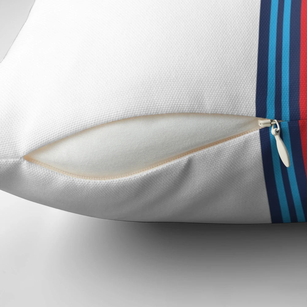 Vintage Martini Racing Pillow - Retro Motorsports Decor