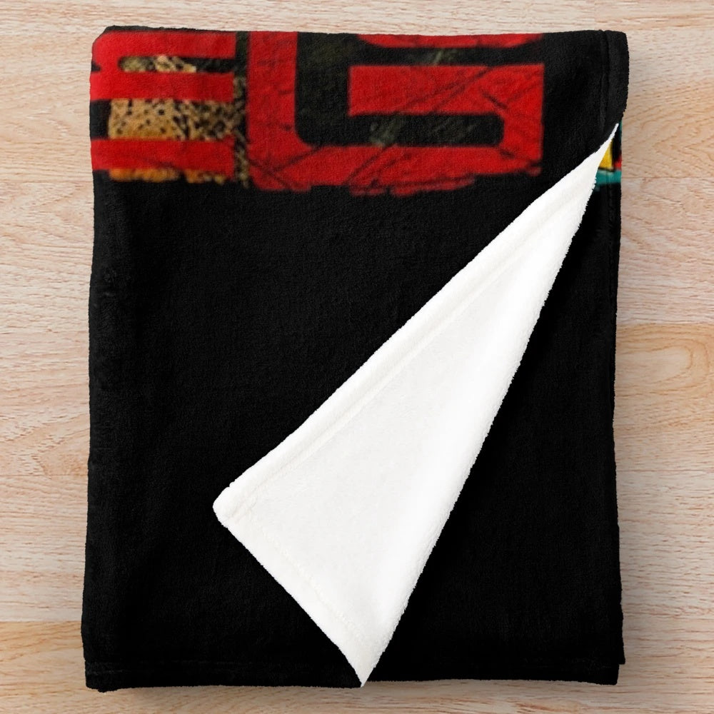 Vintage movie blanket with classic gangster film inspired design