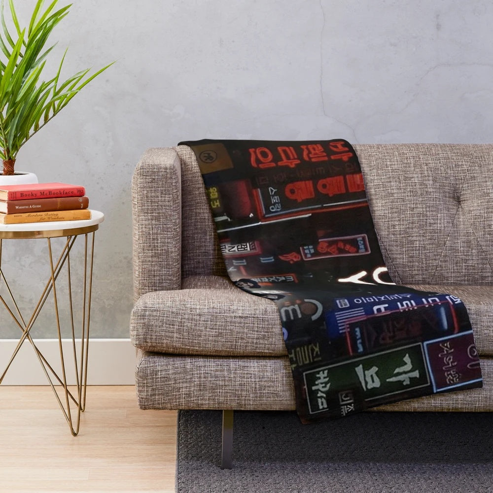 Vintage OLDBOY movie-inspired plush blanket