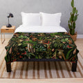 Vintage Mushroom Botanical Pattern Plush Blanket