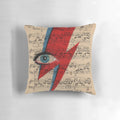 Vintage paper art featuring David Bowie's iconic lightning bolt and Ziggy Stardust eyes.