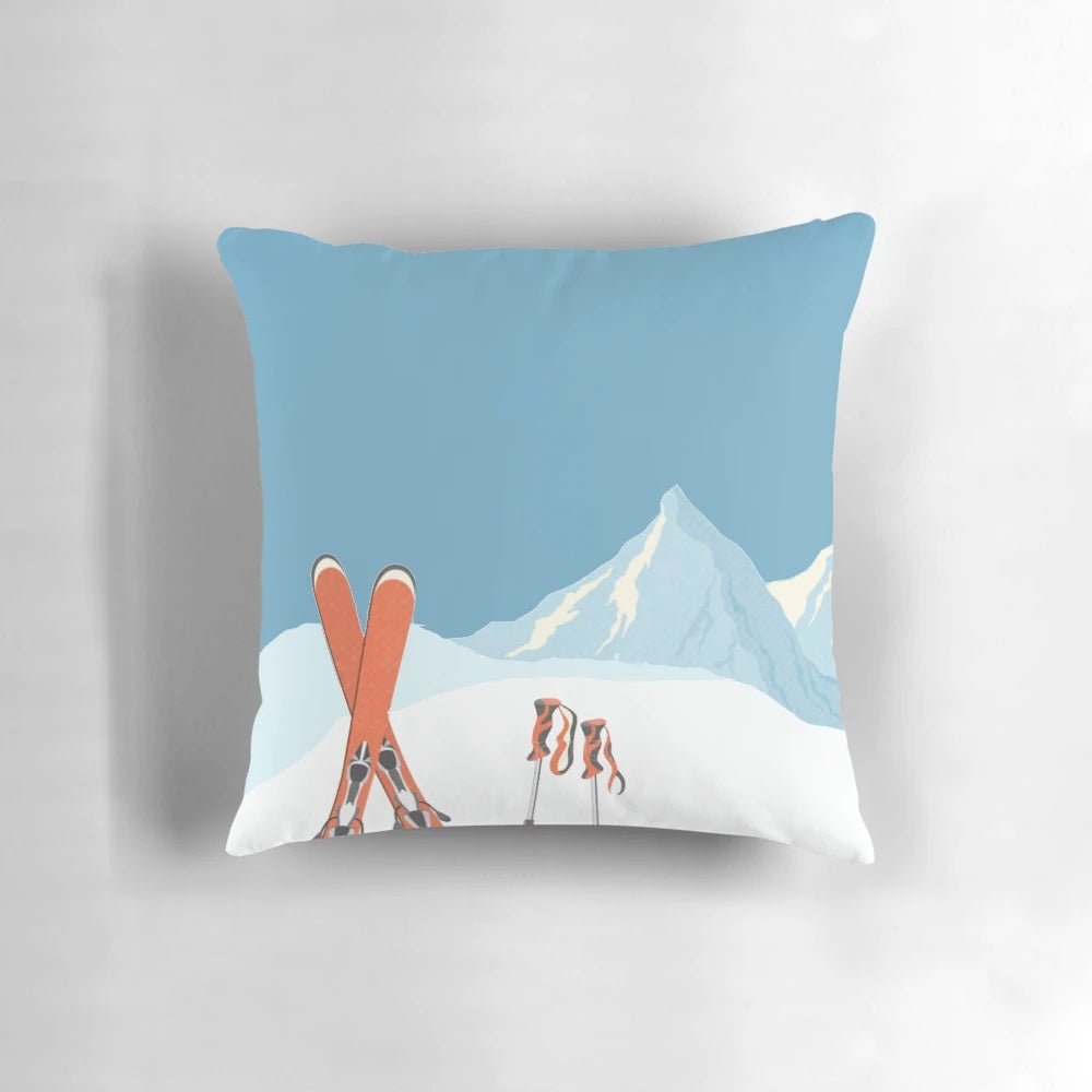 Vintage Park City Utah Ski Poster Throw Pillow featuring a retro ski design
