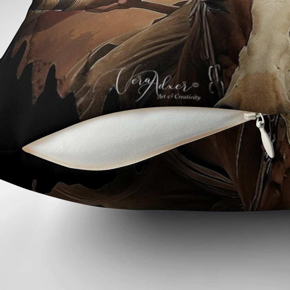 Vintage-style pillow featuring a patriotic design with the US flag and the word "freedom