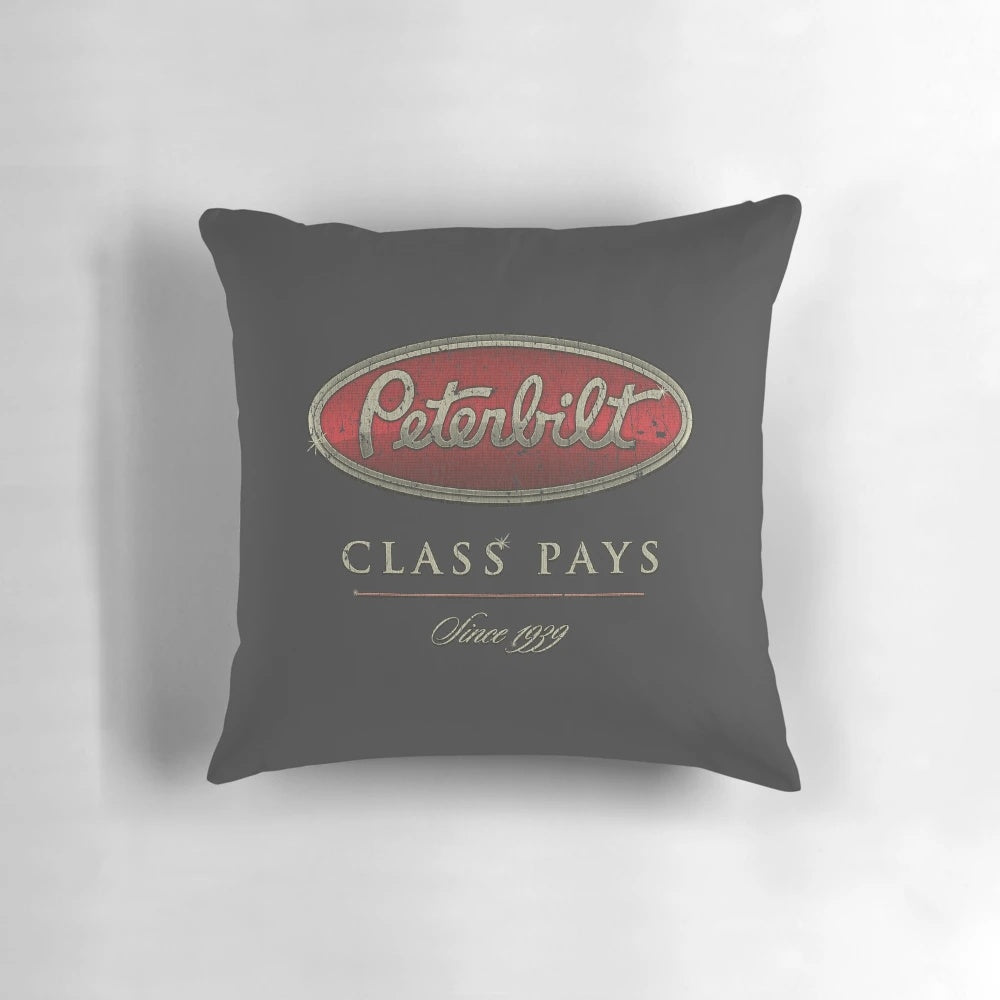 Vintage Peterbilt Class 8 Trucker Pillow - Retro 1939 Design