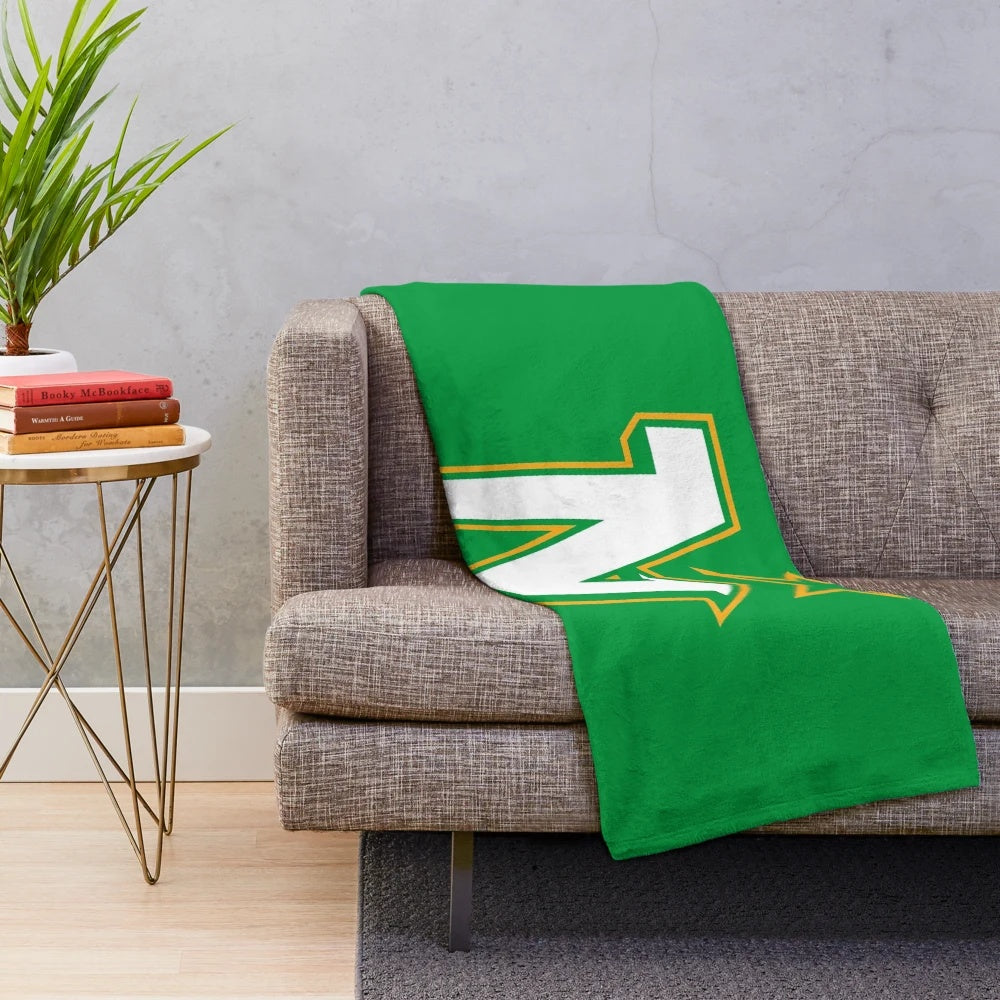 Vintage Retro North Stars Hockey Plush Blanket