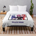 Vintage-style plush blanket featuring the Malice Mizer band's gothic and visual kei aesthetic