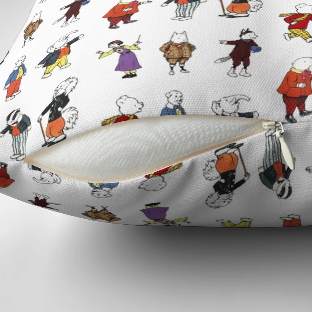 Rupert Bear plush pillow with retro, nostalgic design
